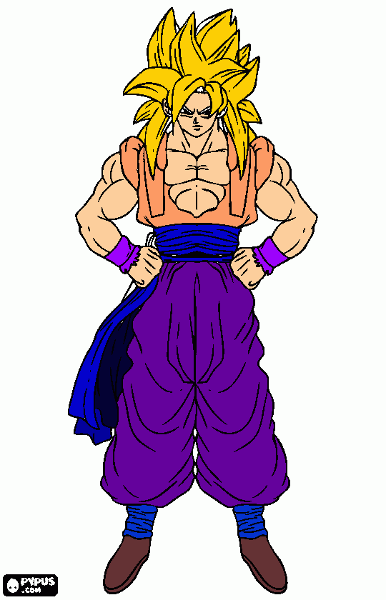 SUPER SAIYAYIN  4 para colorear