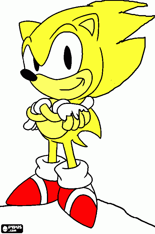 super sonic clasico para colorear