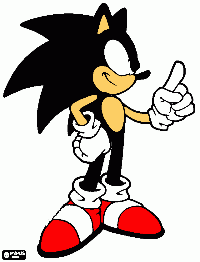 super sonic negro para colorear