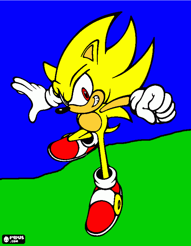 super sonic para pintar y imprimir para colorear