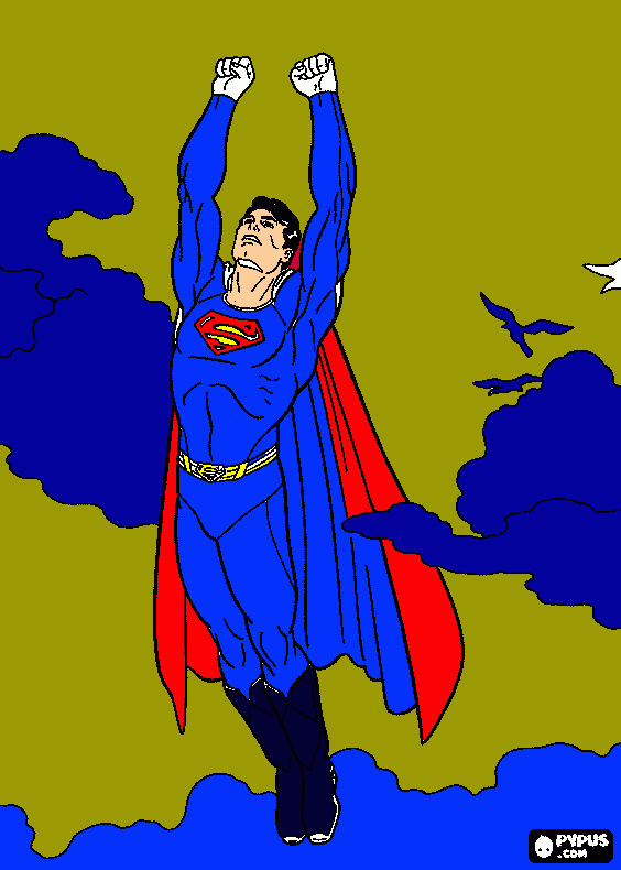 superman,chorizo con pan,se tira un pedo y echa a volar para colorear