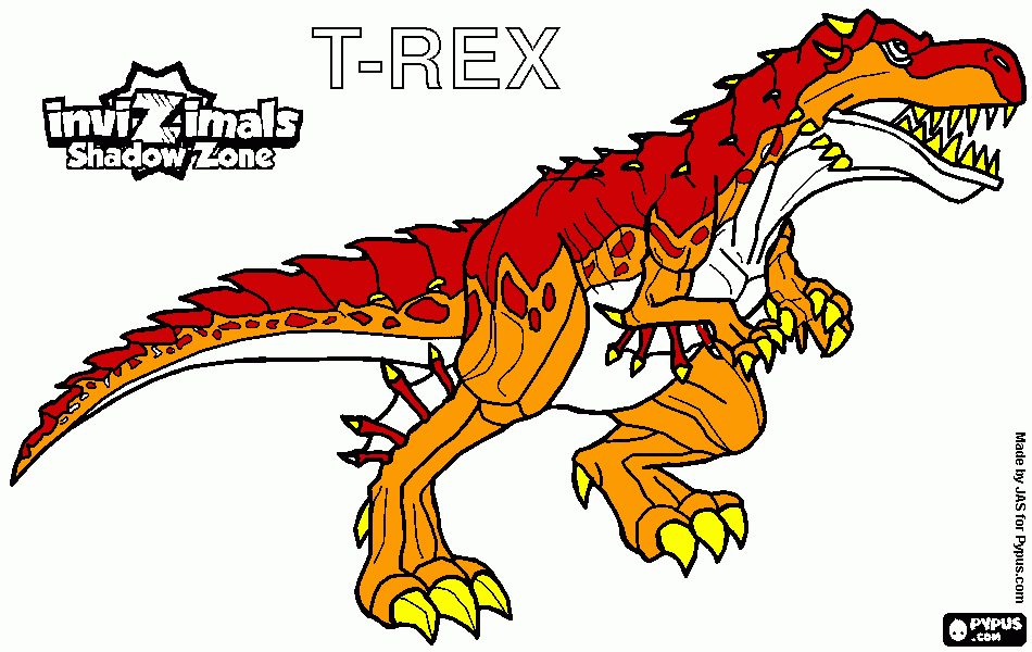 T-Rex invizimals colorear para colorear