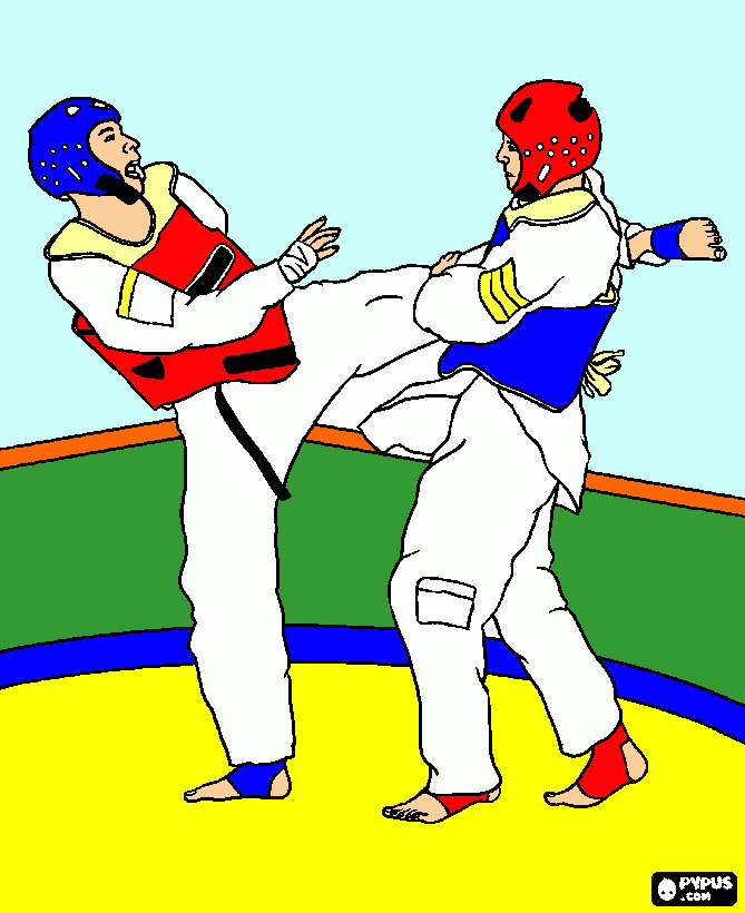 tae kwon do para colorear