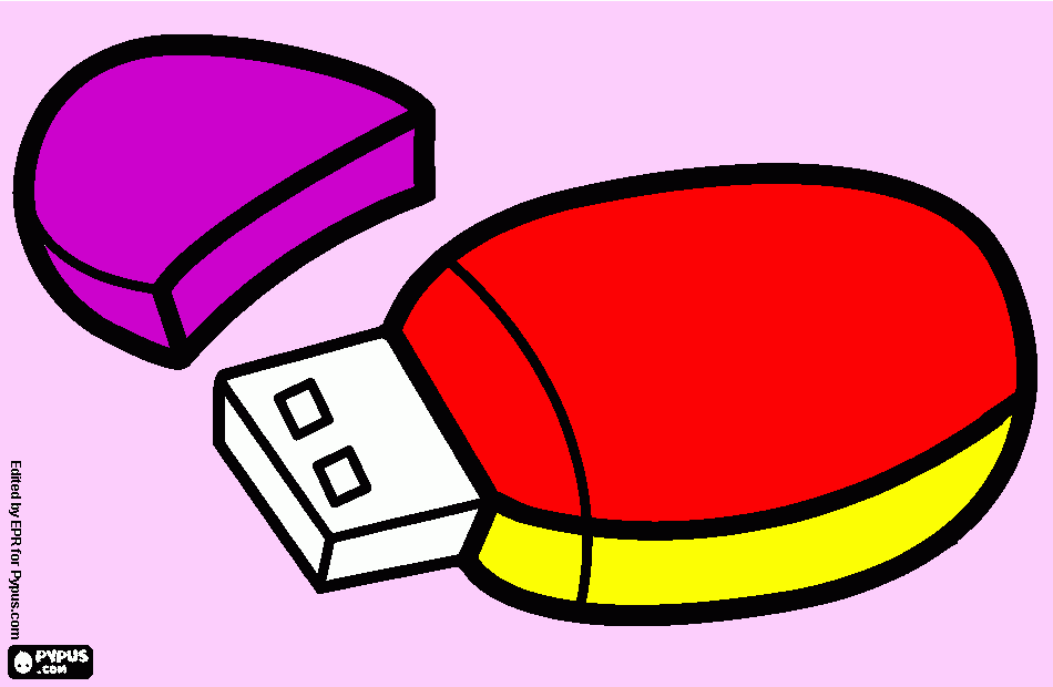 tarea USB pintada para colorear