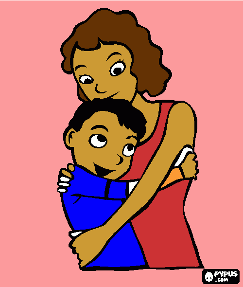 Tarjeta a mamá para colorear