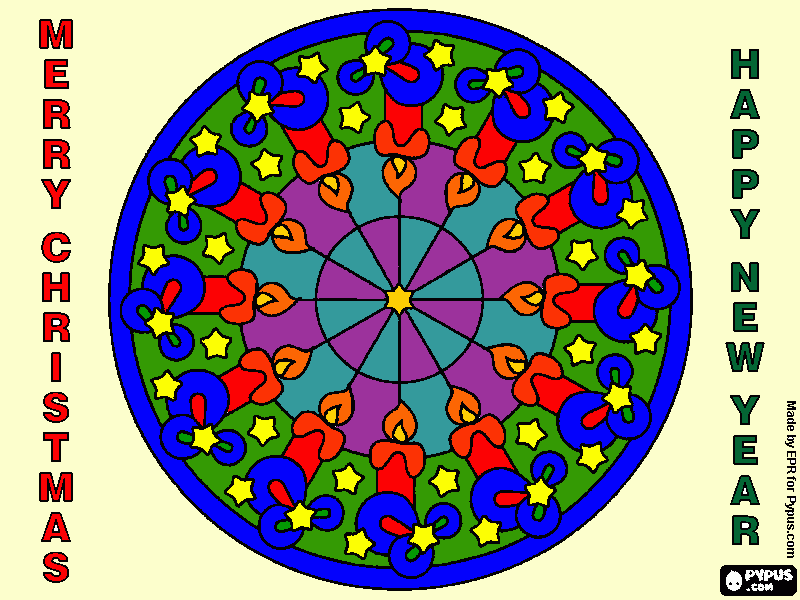 Tarjeta mandala para colorear