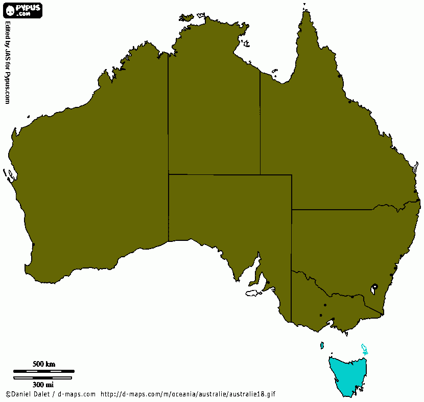 tasmania para colorear