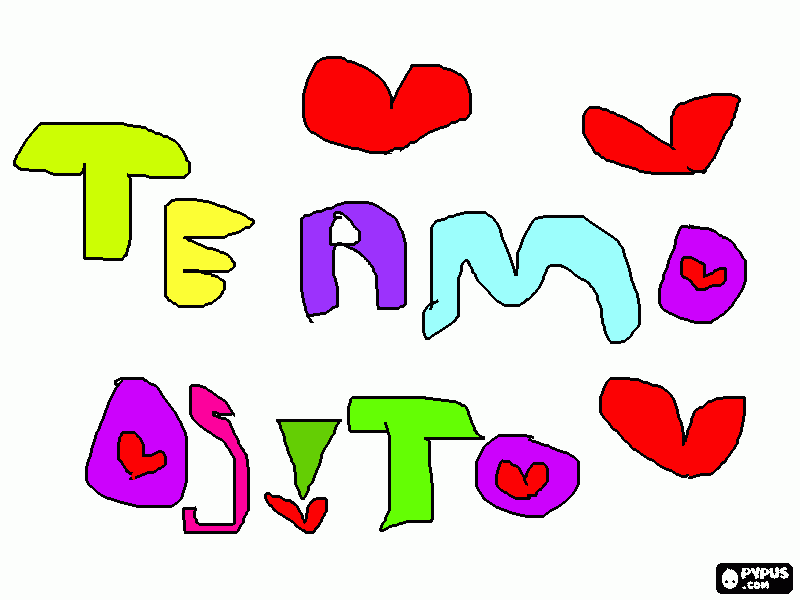 te amo osito para colorear