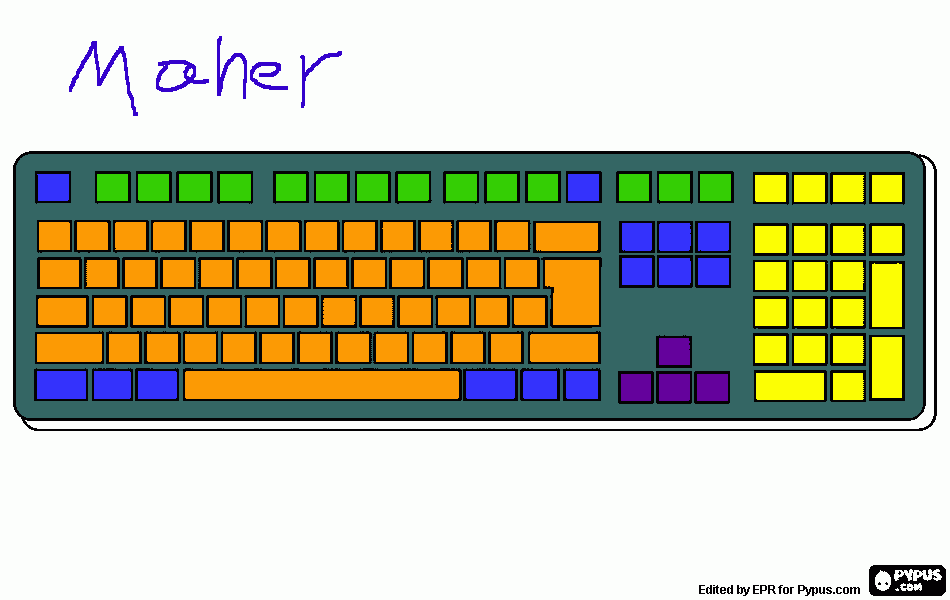 TECLADO MAHER para colorear