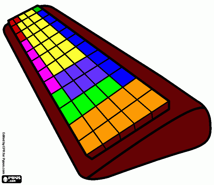 TECLADO PINTADO para colorear