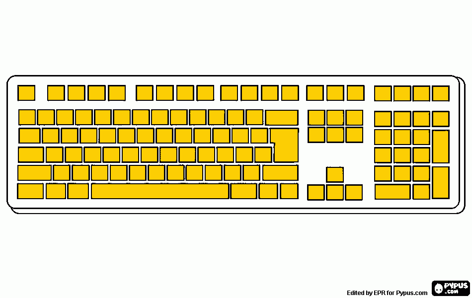 Teclado pintar y colorear  para colorear