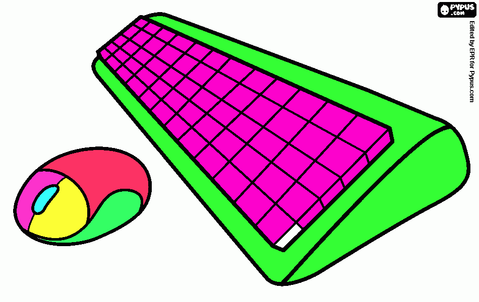TECLADO Y MAUSE para colorear