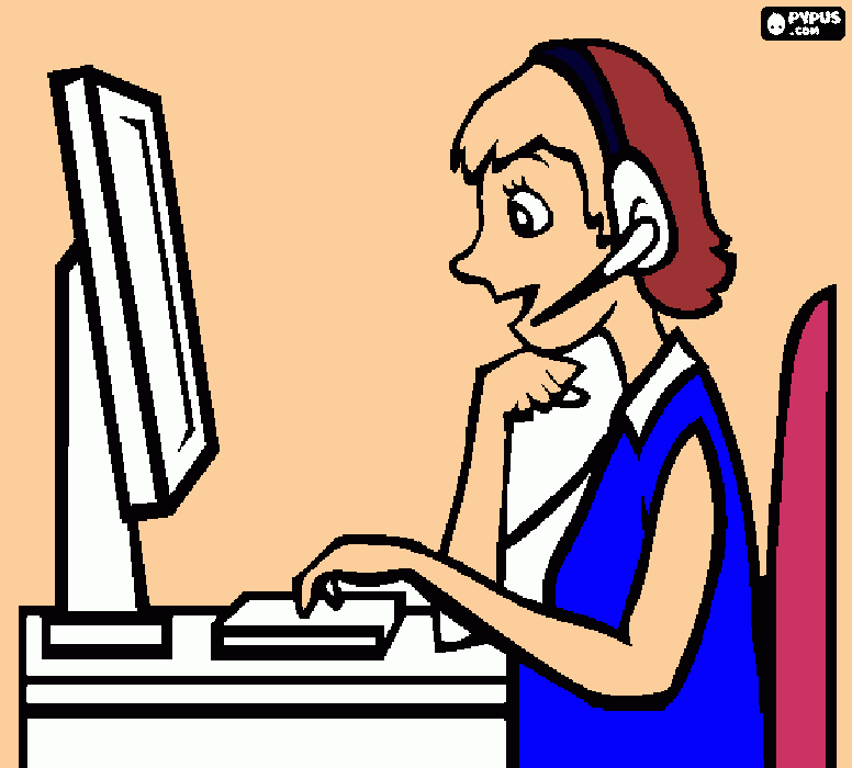 teleoperadora para colorear