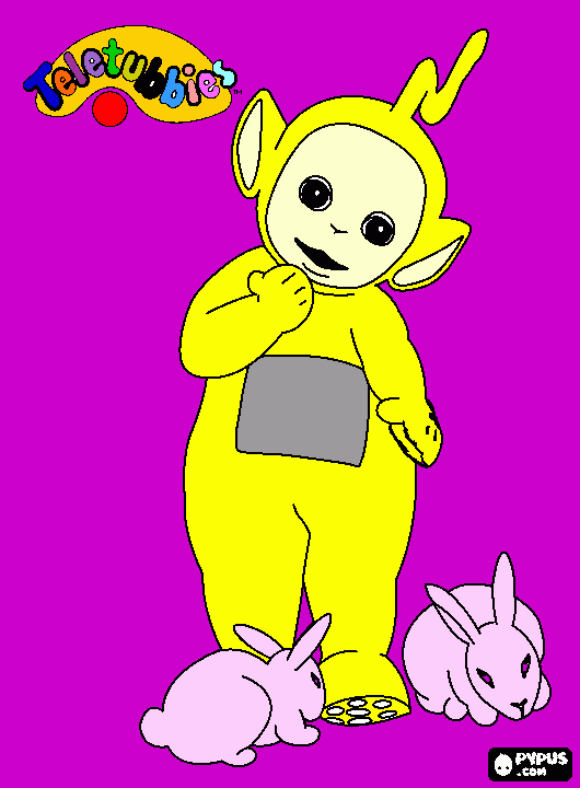 teletubbie lala amarillo para colorear