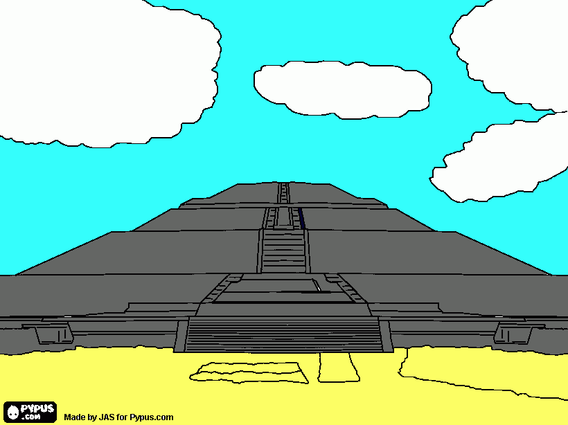 Teotihuacan para colorear