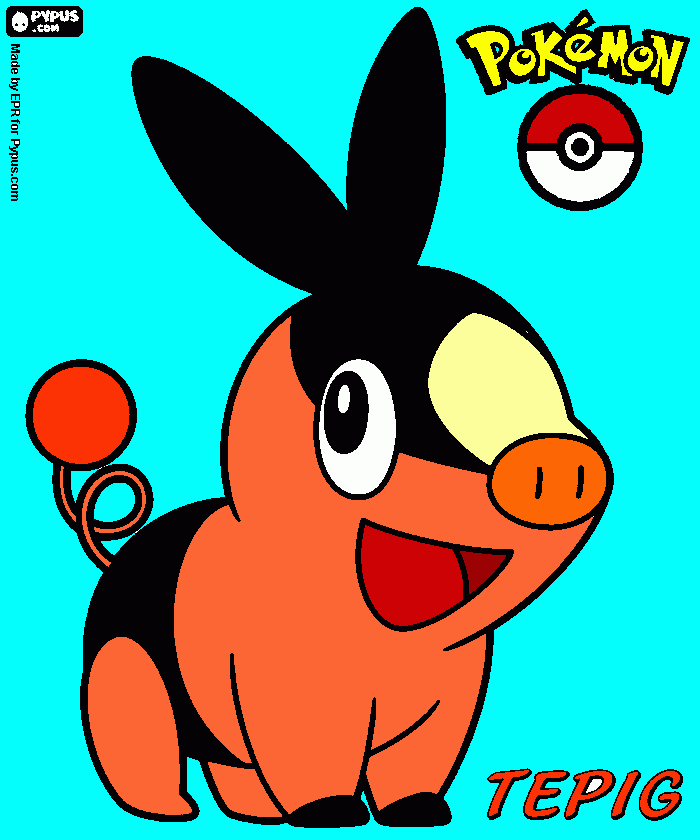 Tepig para colorear