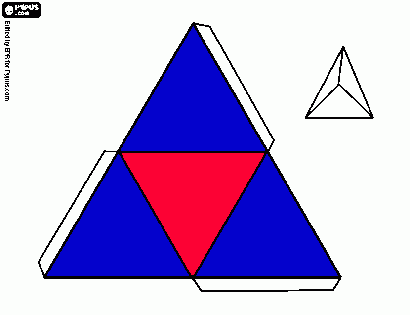 tetraedro para colorear