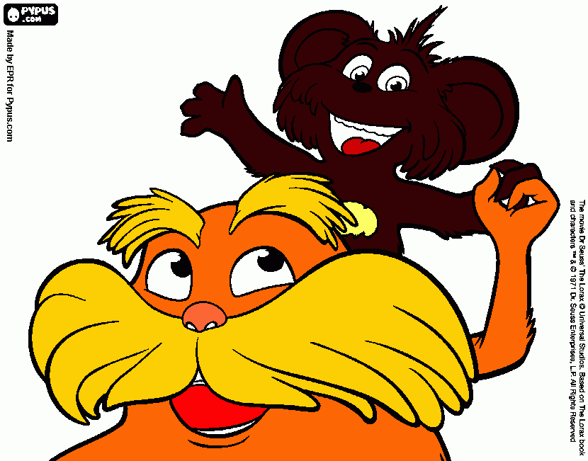 the lorax dibujo para actividad de biologia para colorear