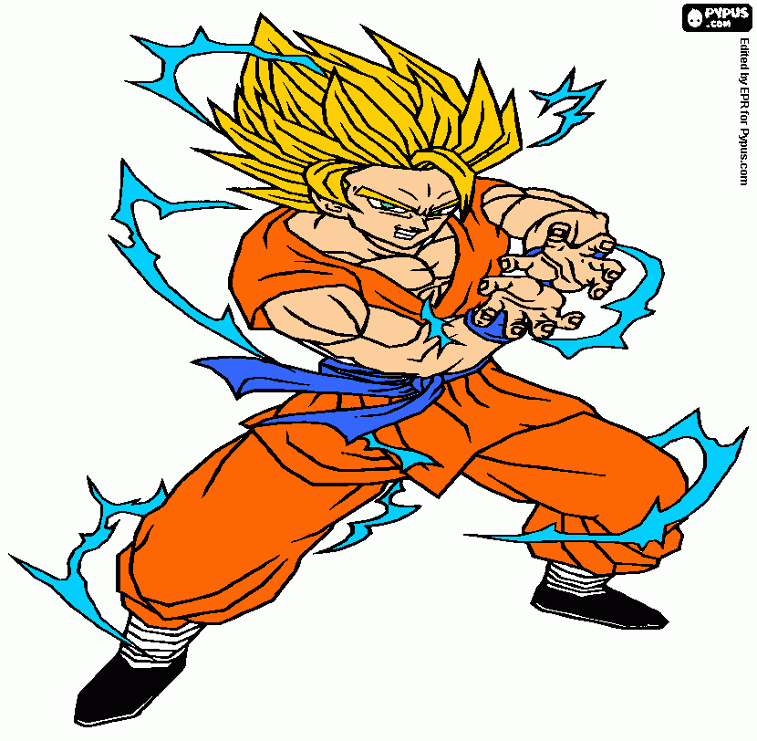 then kamehameha  para colorear