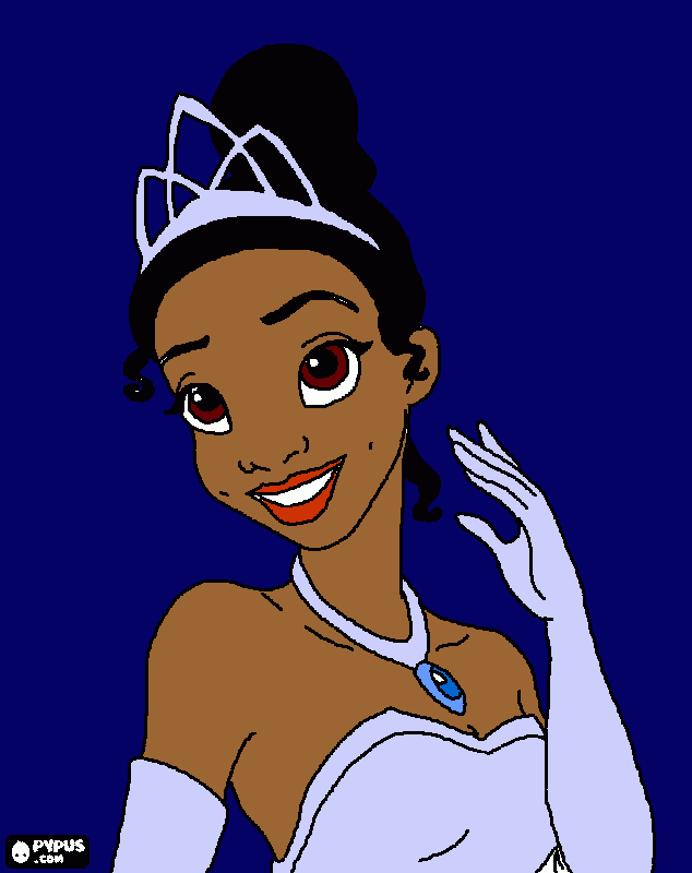tiana de la princesa y el sapo para colorear