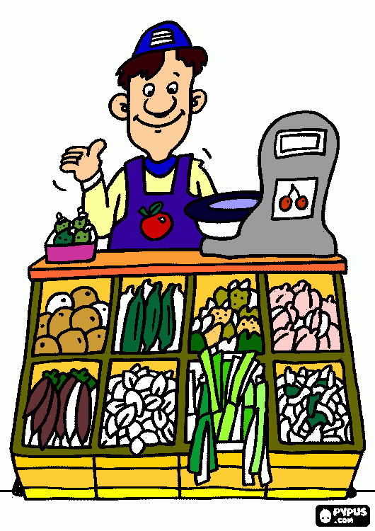 tienda de frutas para colorear
