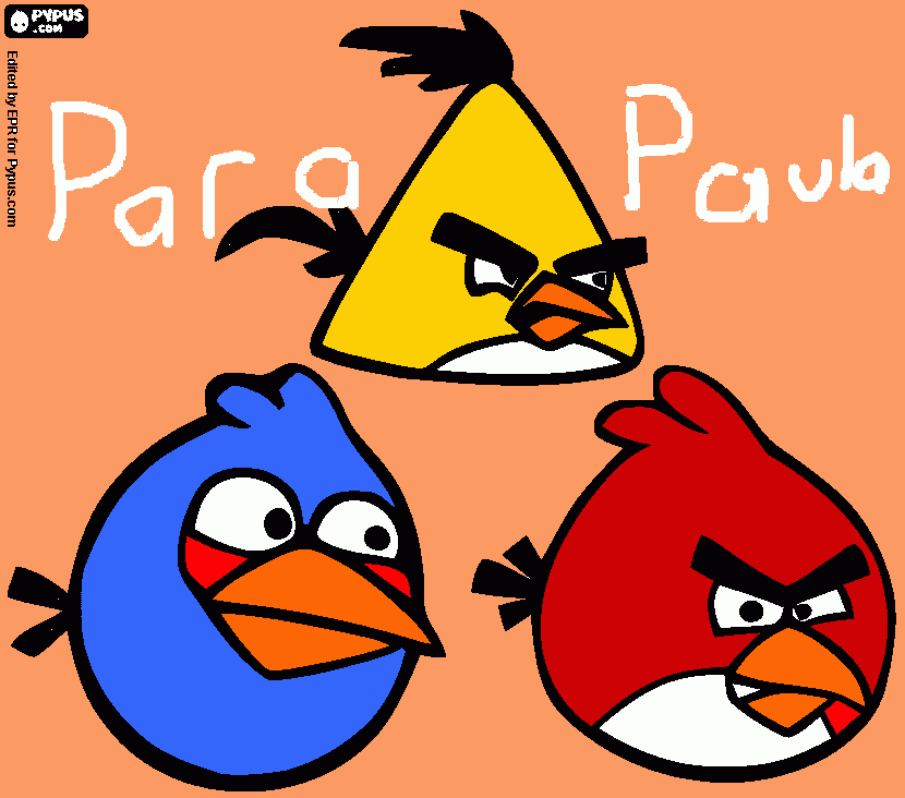 tiene colores y dibujos de los angry birds para colorear