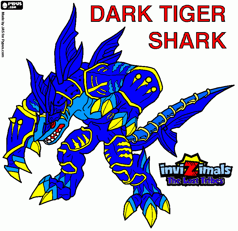 tiger shark para colorear