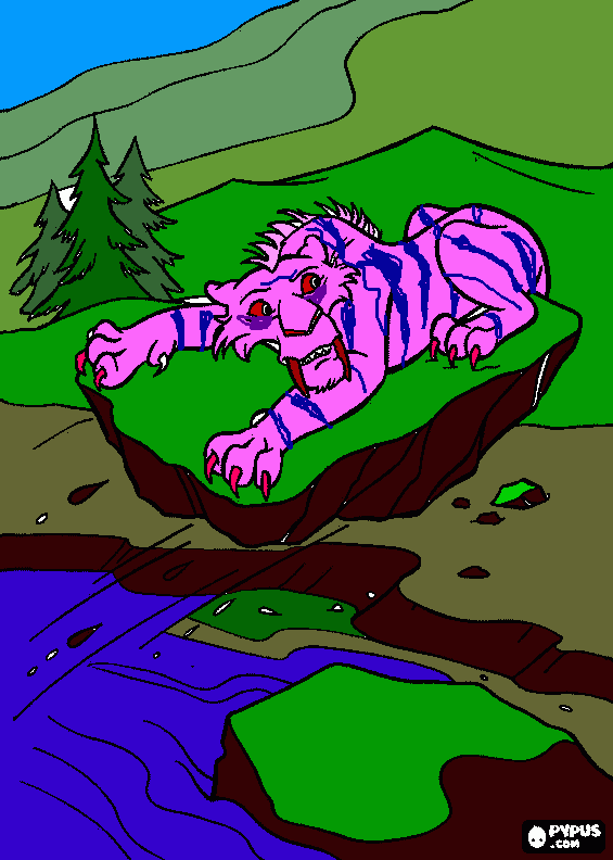 tigre asustado para colorear