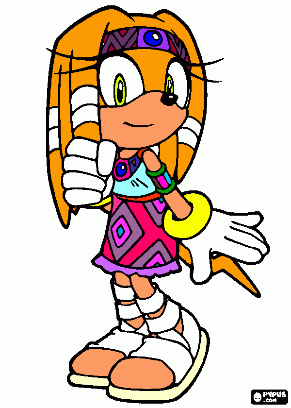tikal de sonic para colorear