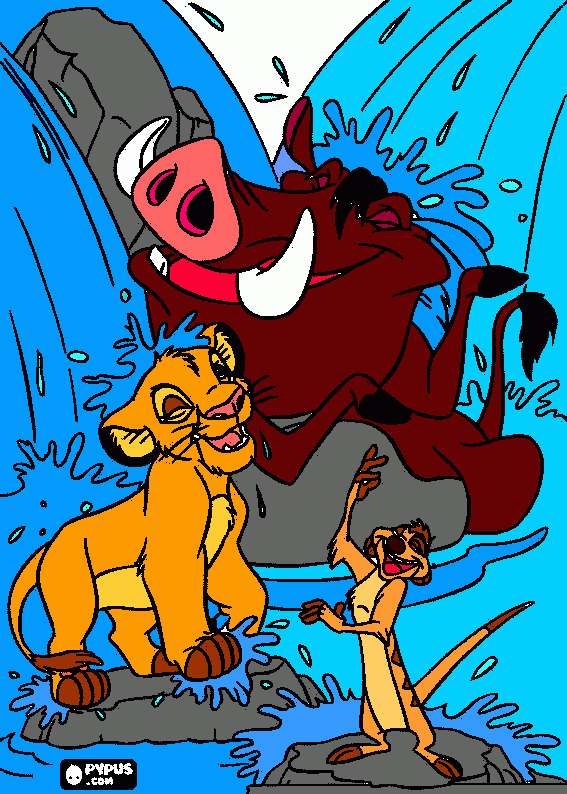 timon y pumba para colorear