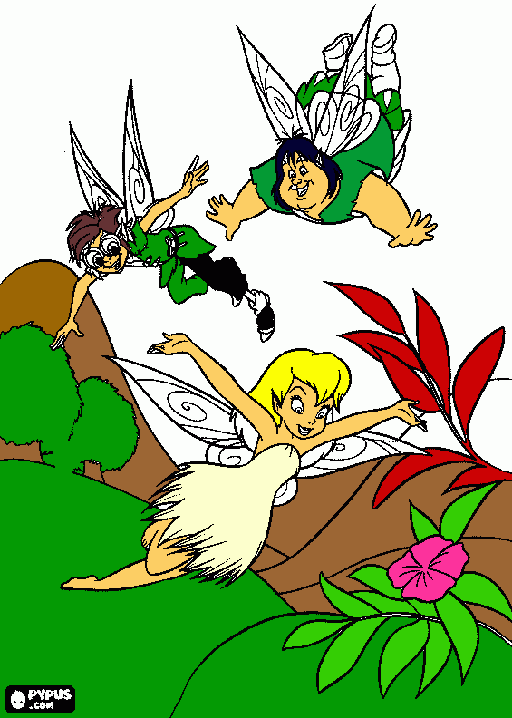 tinker bell y sus amigos artesanos para colorear