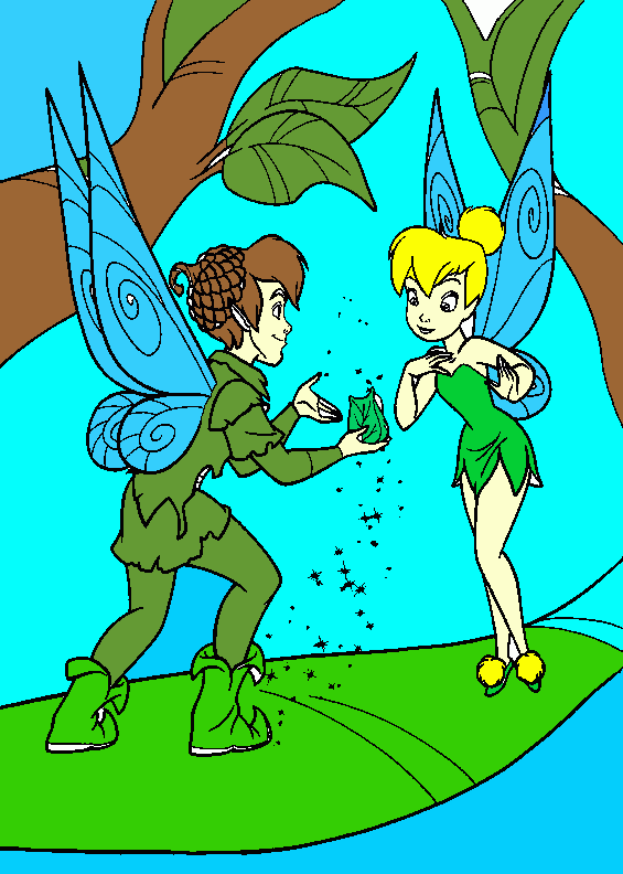 tinkerbell y terrens para colorear