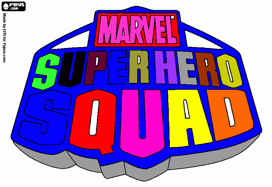 titulo super heroes para colorear