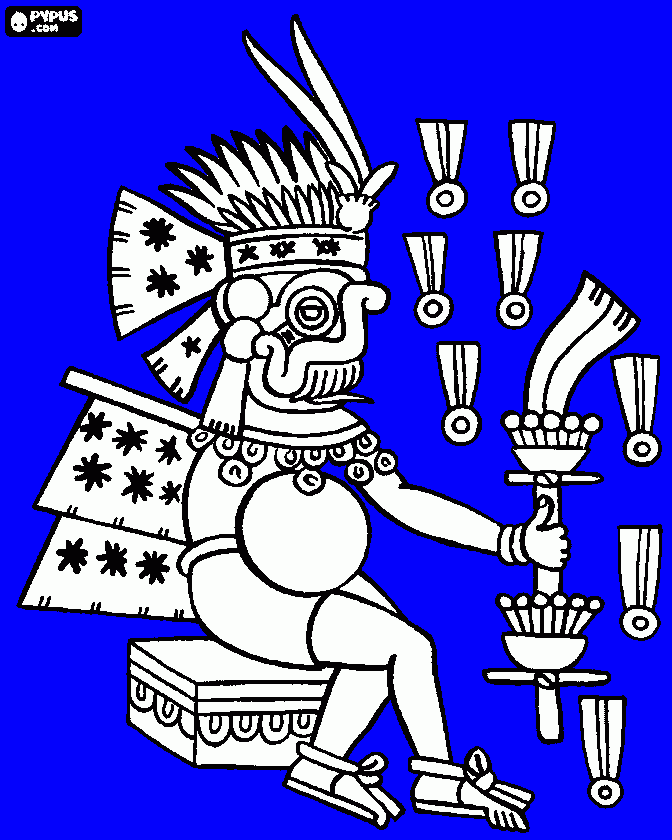 tlaloc para colorear, tlaloc para imprimir