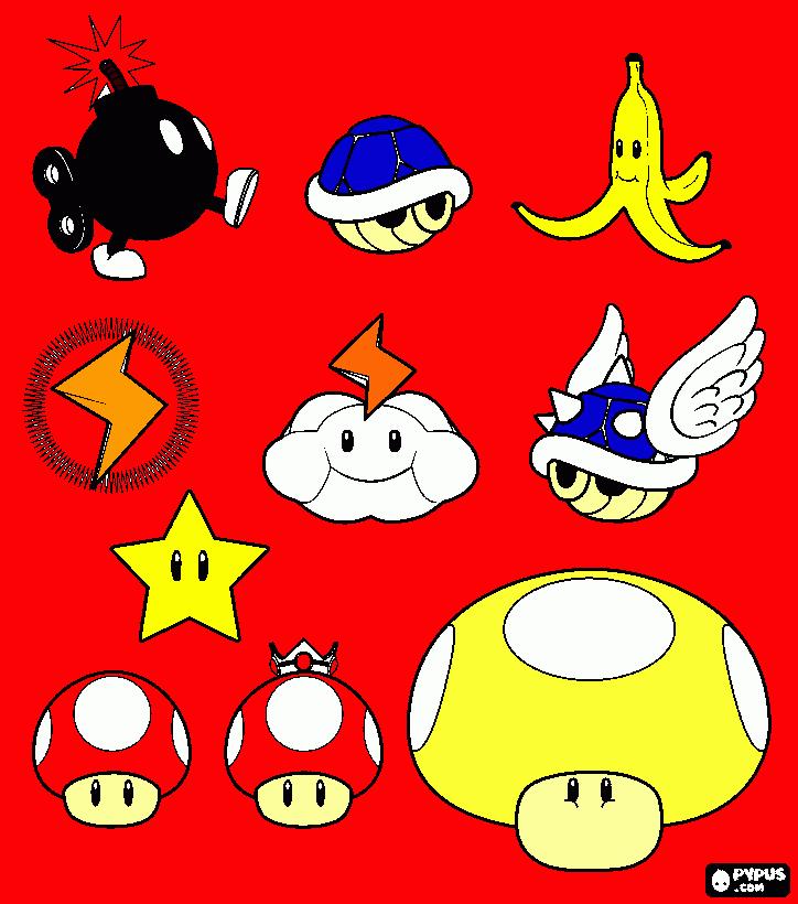 todo los poderes de mario para colorear