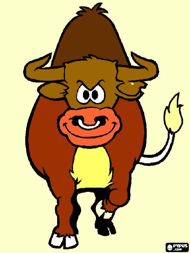 toro agresivo para colorear