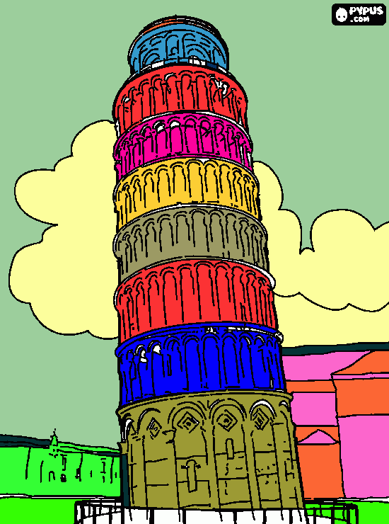 Torre de Pisa para colorear