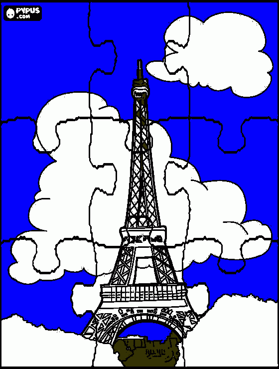 torre eiffel para colorear
