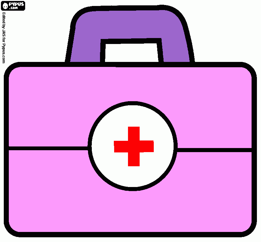 Torrero, maletín médico para colorear