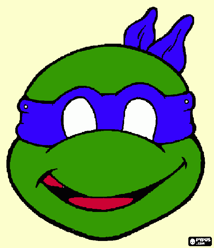 tortuga ninja mascara para colorear