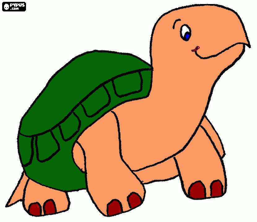 tortuga pintada las uñas para colorear