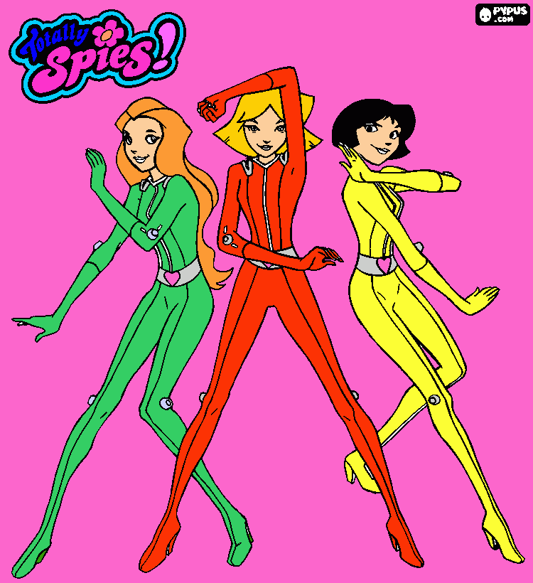 totally spies o tres espias sin limite para colorear