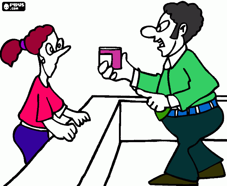 trabajador dependiente para colorear