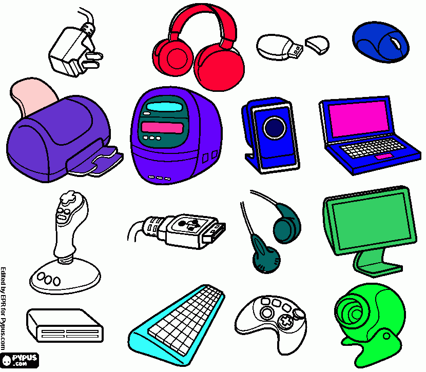 trabajo de  periféricos del computador  para colorear