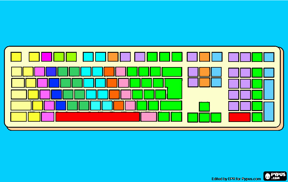 trabajo en clase: colorear los teclas para colorear