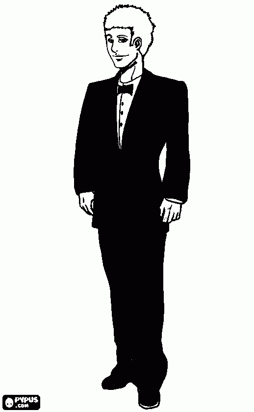 Traje negro para colorear