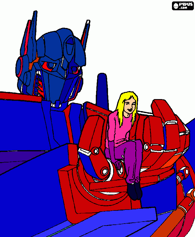 transformer optimus pride para colorear