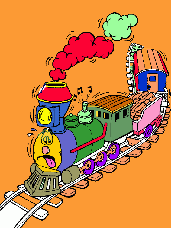 tren con carros para colorear