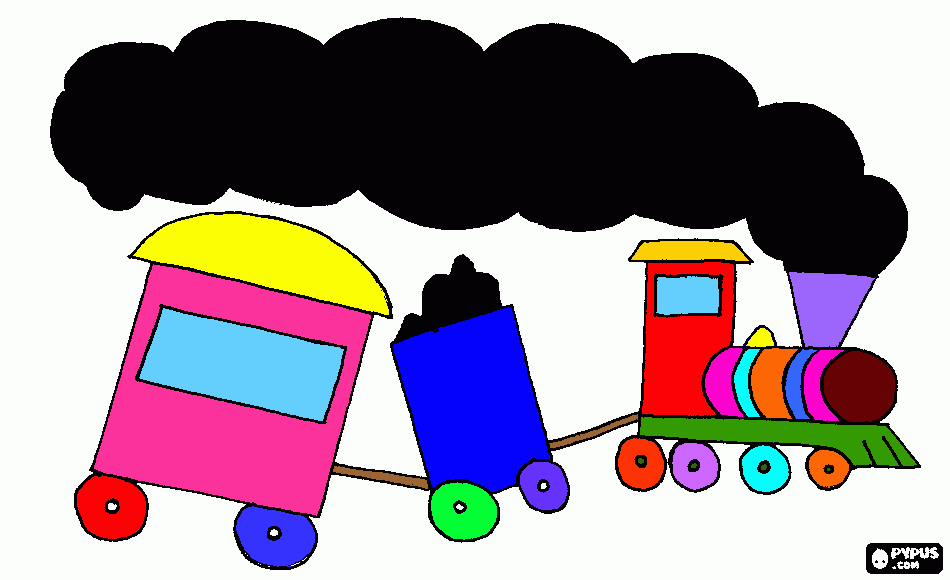tren de la mina para colorear