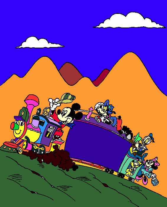 tren disney para colorear